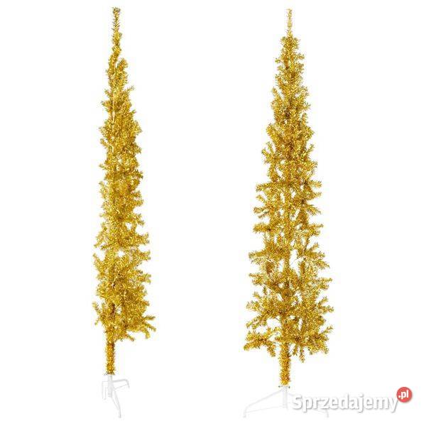 vidaXL Smukła choinka połówka ze stojakiem sprzedam