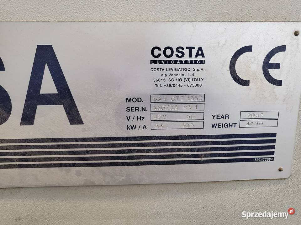 Szlifierka COSTA SA1 CTT 1350 pomorskie Karsin