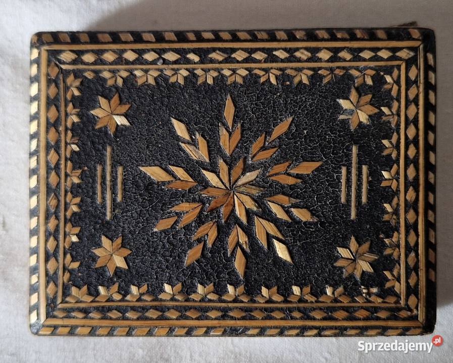 Mała papierośnica rękodzieło więzienne lata 60te Rękodzieło