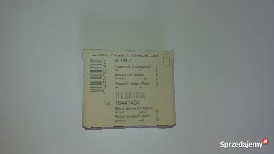 Berker S1B7 klawisz dwukrotny 2 strz aluminium mazowieckie Wyszków