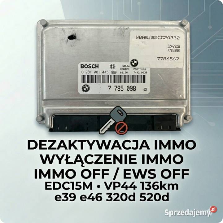 Sterownik silnika BMW E46 320d 136 VP44 Immo OFF Stalowa Wola