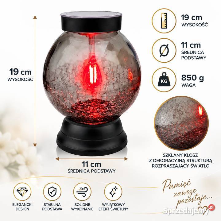 ZNICZ KULA LAMPION KULKA MROŻONA SOLAR SOLARNA Lubartów