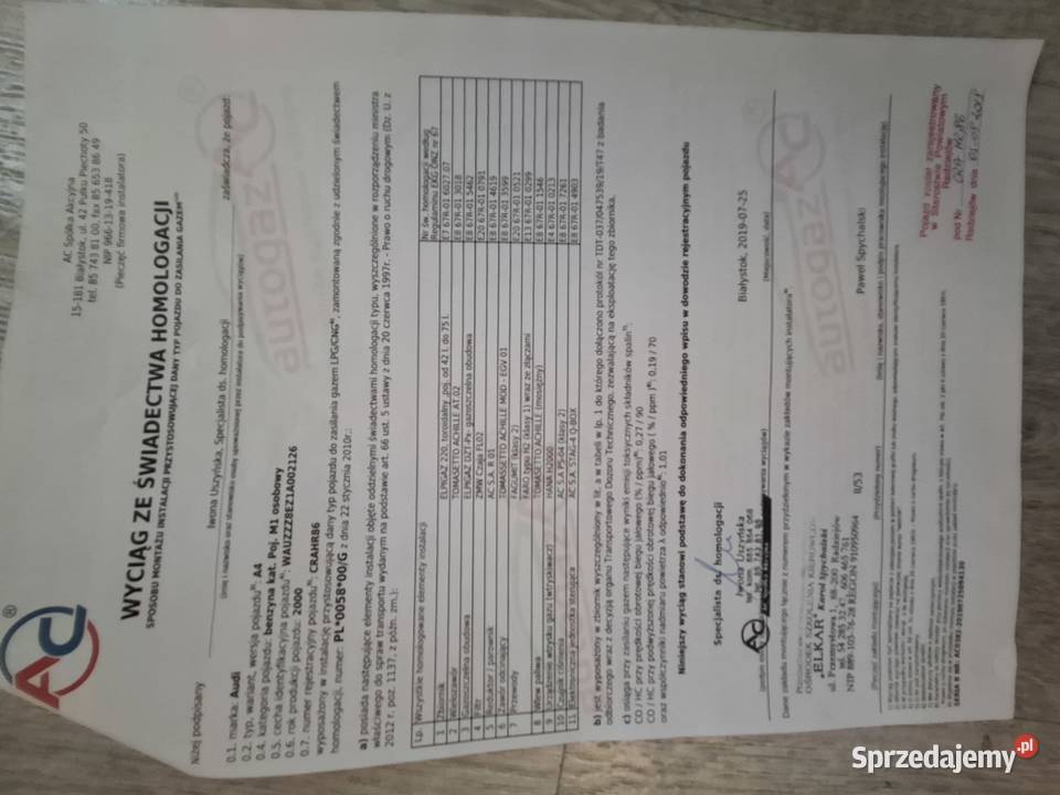 Audi A4 B6 z gazem pojemność 20 produkcji 2000 benzyna+LPG Osięciny