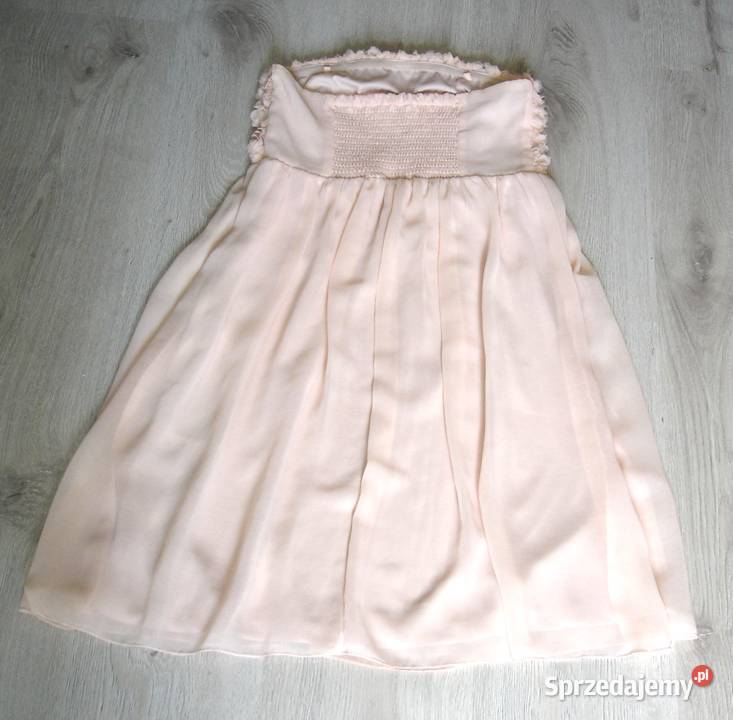 Sukienka jasny pudrowy róż bez ramiączek Bochnia