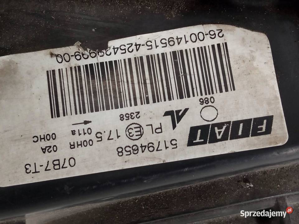 LAMPA PRZÓD PRAWA EU 51794658 Fiat Croma II