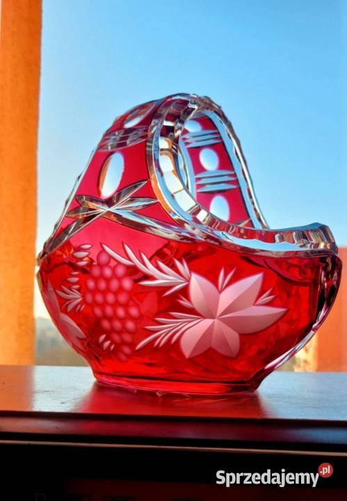 Piękny koszyk kryształowy PRL Wrocław sprzedam