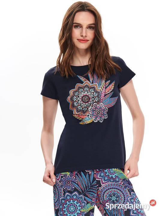 granatowy tshirt z nadrukiem Top Secret małopolskie Olkusz sprzedam