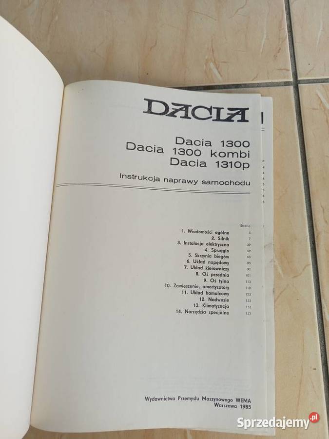 Książka napraw Dacia 13001310p Zgierz