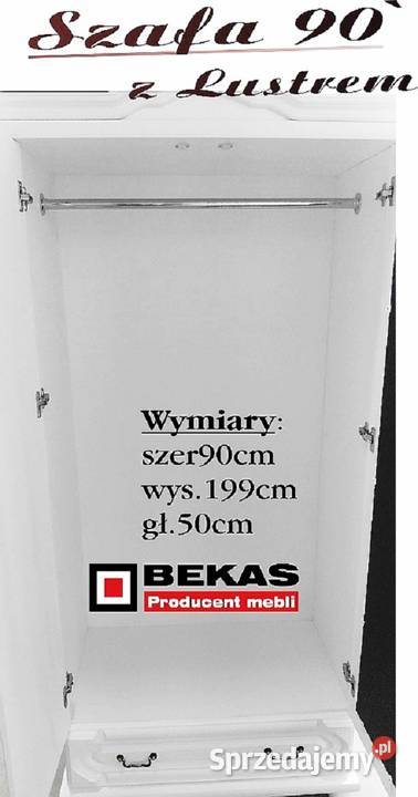 Styl nowa Szafa 130 3D z Lustrami Biały Dąb 50cm Włocławek