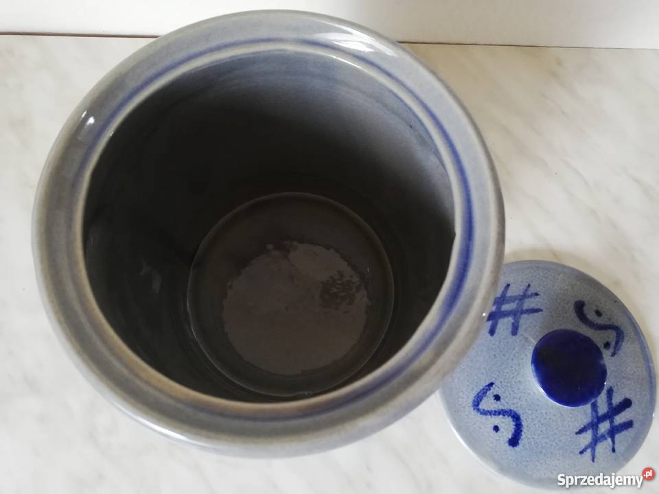 Ceramiczny sygnowany gar na kiszonki 35 litrowy małopolskie Gorlice