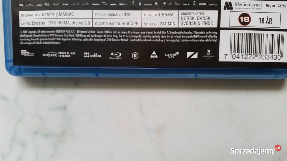 Bluray disc NYMPHOMANIAC VOL1 VOL2 LARS VON Puławy