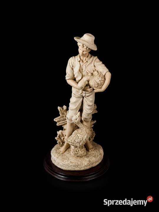 Figura Chłopca Z Gęsiami Włoski Alabaster Figurki i rzeźby Poddębice