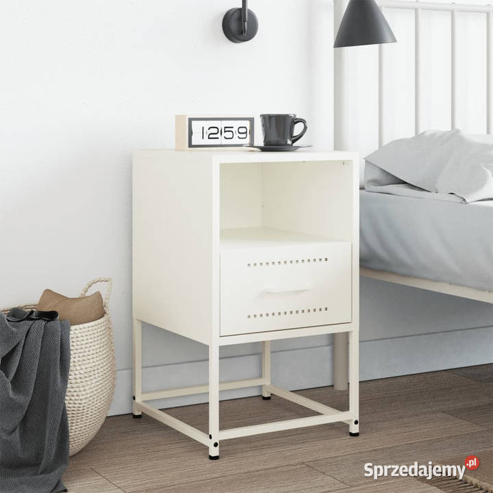 Szafka nocna biała 36x39x605 stal WM846564 Warszawa