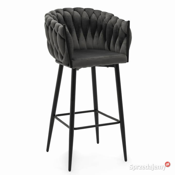 Szary Hoker Tapicerowany Latina Wysyłka 24H Krzesła Krzesła Tarchały Małe