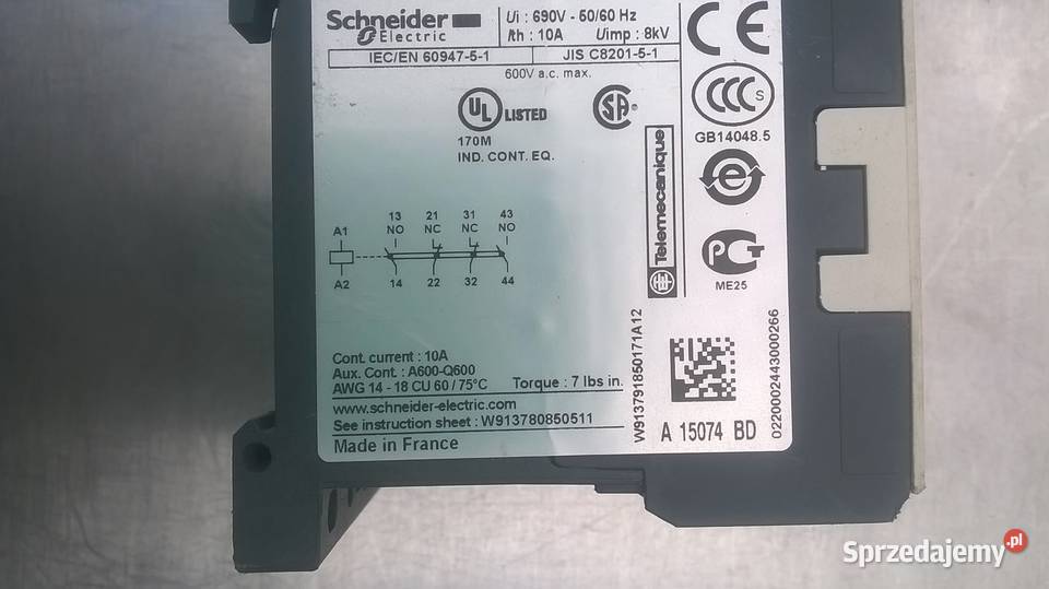 SCHNEIDER ELCA3KN 31BD3 stycznik Gołębiewo Wielkie