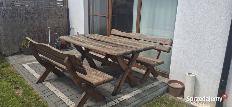 Zestaw ogrodowy solidny drewniany Straszyn sprzedam