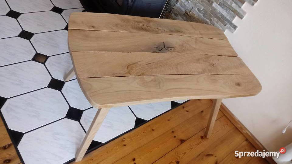 Stół kawowy dębowy niepowtarzalny wzór