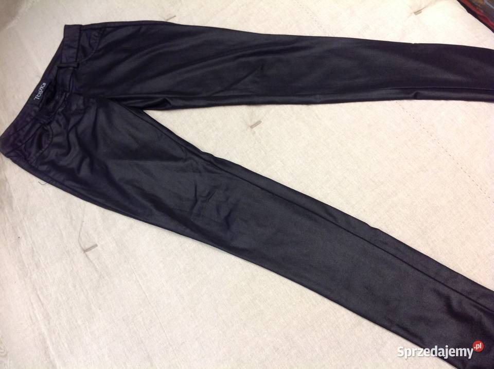 Legginsy czarne damskie ala skórzane XS nowe Nowa Sól