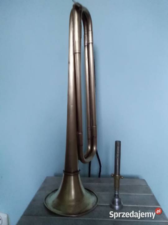 Stara mosiężna trąbka sygnałowa z lat 30 tych