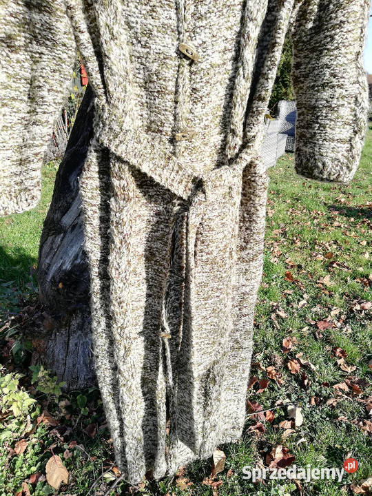 Długi zrobiony na drutach płaszcz sweter r4042 Kraków sprzedam