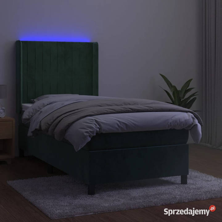 Łóżko kontynentalne z materacem i LED zielony 83cm Warszawa sprzedam