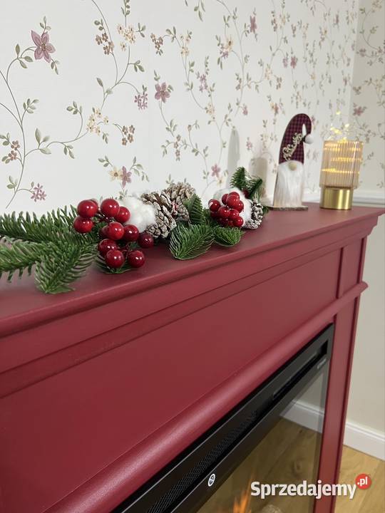 Kominek Star drewniany burgund wkład grzewczy