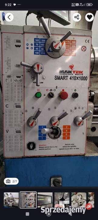 Tokarka Maktek 410x1000 odczyty cicha praca