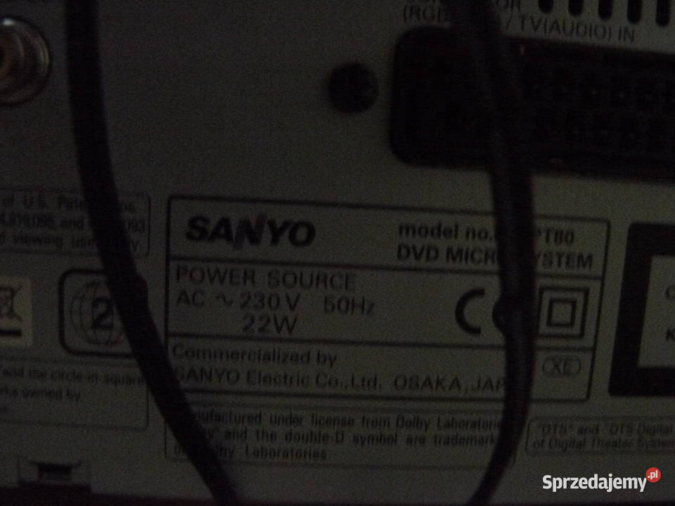 Wieża Sanyo Rds mp3 pilot dvd obraz oryg Japan Nowa Sól