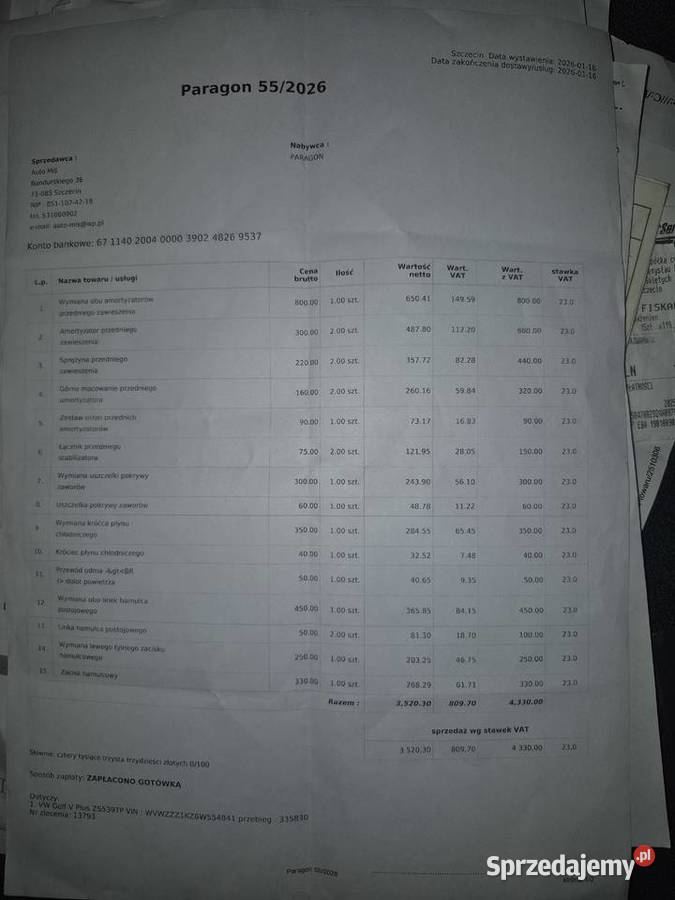Sprzedam Volkswagena Golfa Plus 20 TDI przebieg Szczecin