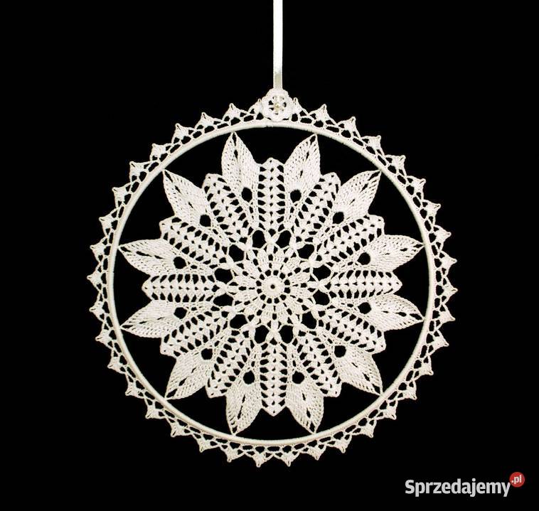 Zawieszka ozdoba na okno szydełkowa 29 Z119 biały Kluczbork