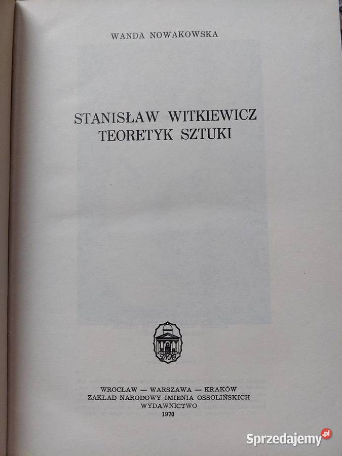 Stanisław Witkiewicz teoretyk sztuki Wanda twarda z obwolutą Kraków