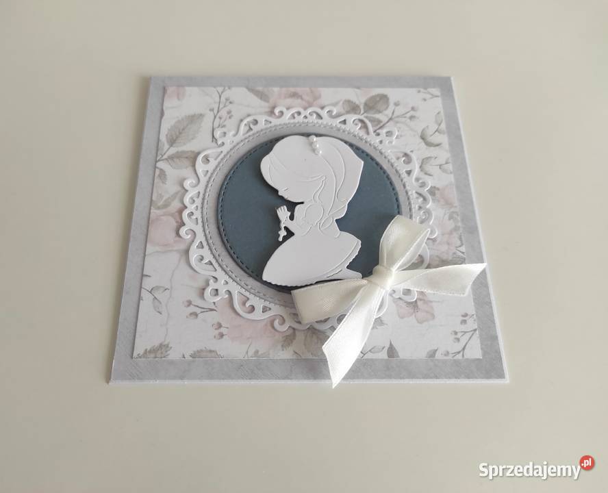 Kartka ręcznie robiona Komunia Święta handmade łódzkie Łódź