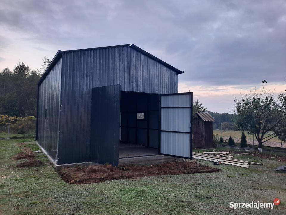 Garaż Blaszany GRAFITOWY MAGAZYN HALA Blaszak 50m2