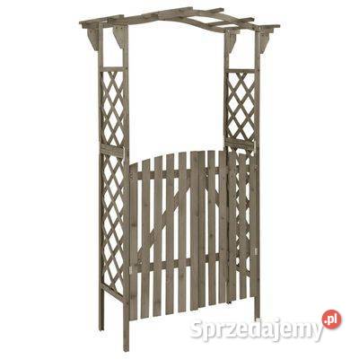 vidaXL Pergola z furtką 116x40x204 szara lite mazowieckie Warszawa