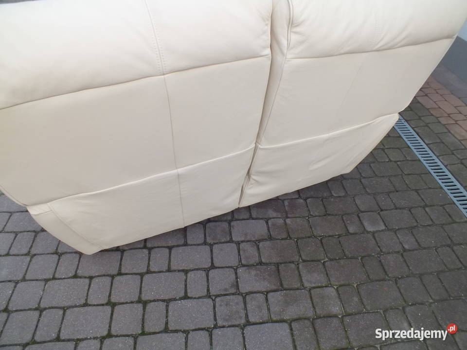 Zestaw kanap skórzanych 321 ecru 5x fukcja relax lubelskie Firlej