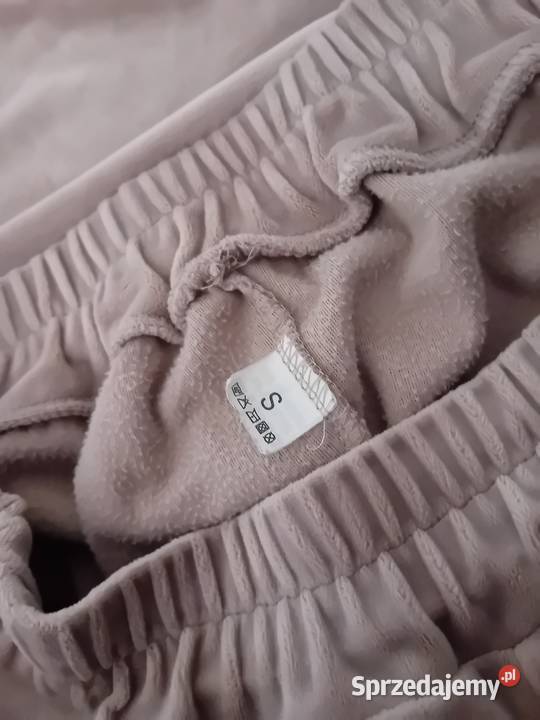 Dres welurowy dwuczęściowy brązowy/beżowy Warszawa