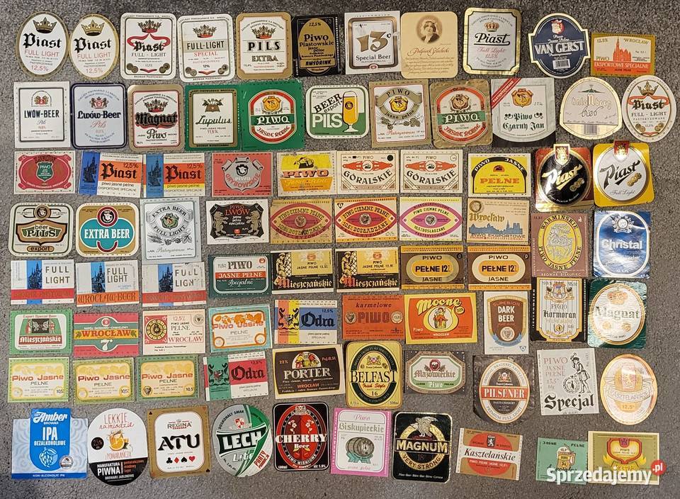 Etykiety piwne zestaw 247 etykiet polskie Ząbki