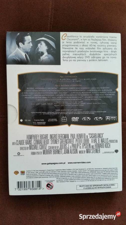 Film CASABLANCA 19422010 dvd video lektor Puławy