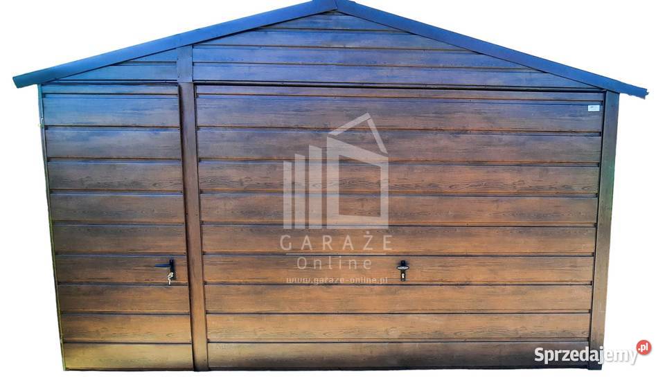 GARAŻ BLASZANY 4m x 7m dwuspad Brama uchylna Gdów