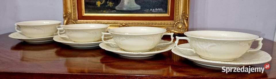 Rosenthal Sanssouci 4 bulionowki z podstawkami