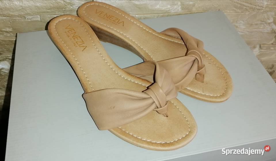VENEZIA skórzane nowe klapki japonki Bielsko-Biała
