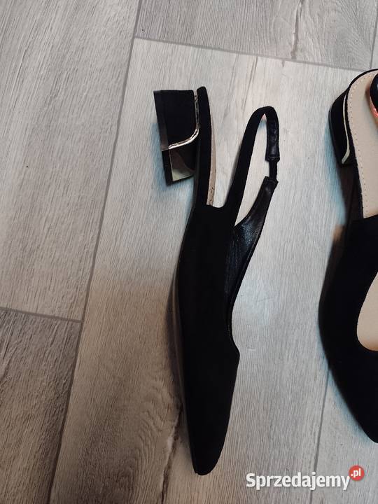 40 Czarne niskie czółenka baleriny wieczorowe z Kraków