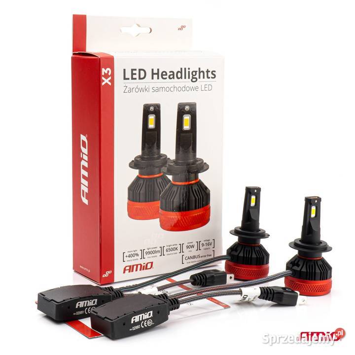 ŻARÓWKI LED AMIO X3 H7 CANBUS 90W E9 wielkopolskie Gniezno