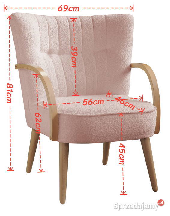 Fotel Tapicerowany Malmo Midowy Dostawa 0 Fotele Tarchały Małe sprzedam