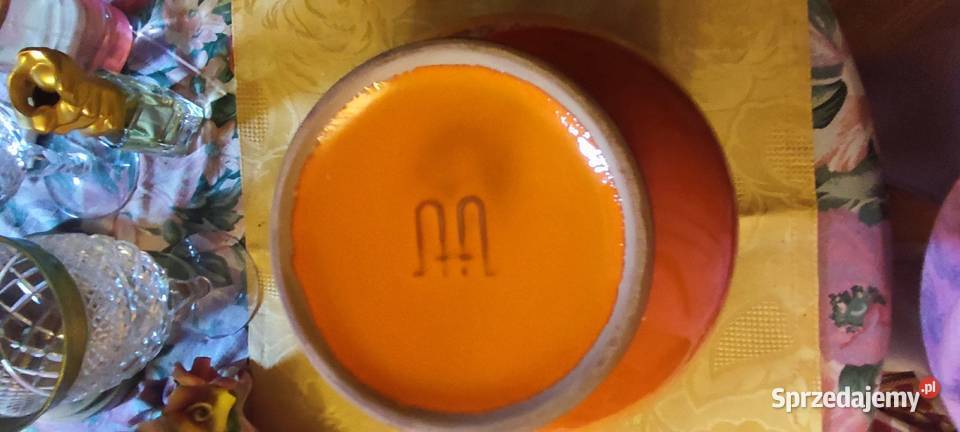 Dzbanek pomarańczowy porcelana Bavaria 1950 Wrocław