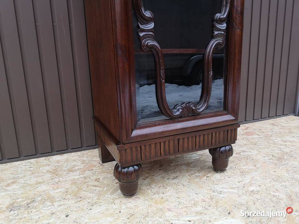 Witryna Biblioteka Słupek Stary Antyk Unikat Antyki, Sztuka, Kolekcje Swarzędz