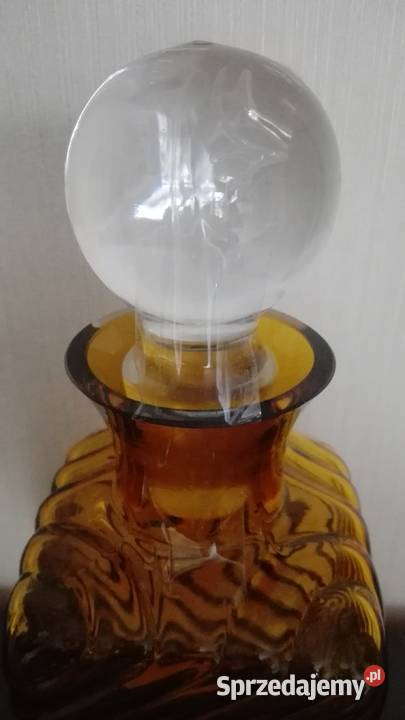 Karafka szklana grube miodowe szkło NOWA Białystok