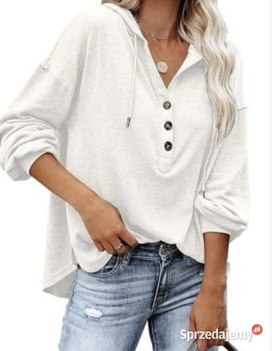 Bluzka damska z kapturem w biało kremowym małopolskie Nowy Sącz