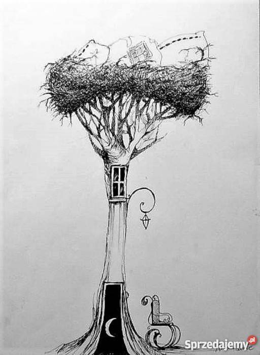 Rysunek piórkiem Mieszkanie artystki Adriany Katowice