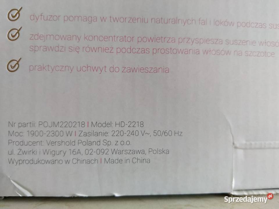 NAJTANIEJ Suszarka Do Włosów z Dyfuzorem Wysyłka śląskie sprzedam